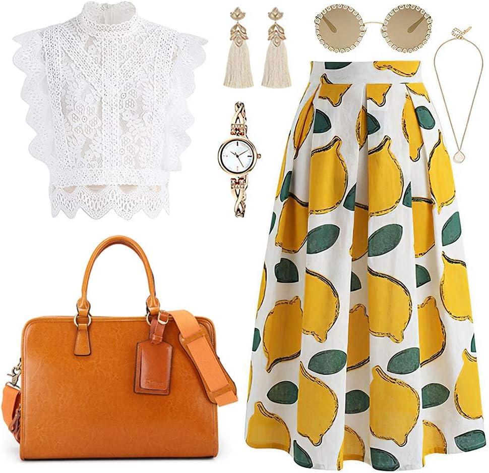 imageKattee Genuine Leather Briefcase for Women Large Capacity Laptop Bag with Luggage TagBrown