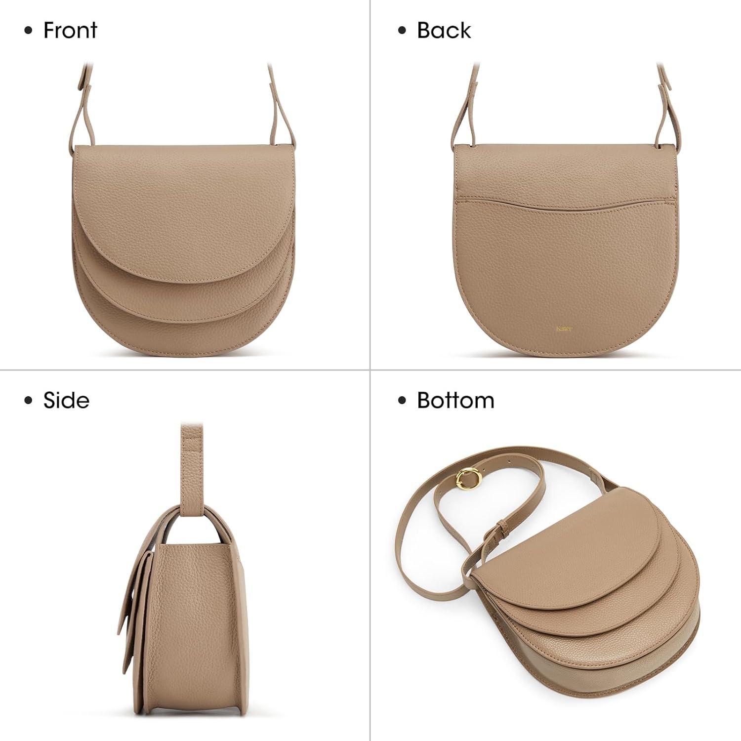 imageKattee Leather Crossbody Bags for Women Purse Small Travel Cross Body Shoulder Bags Purses for Women Trendy Designer HandbagApricot