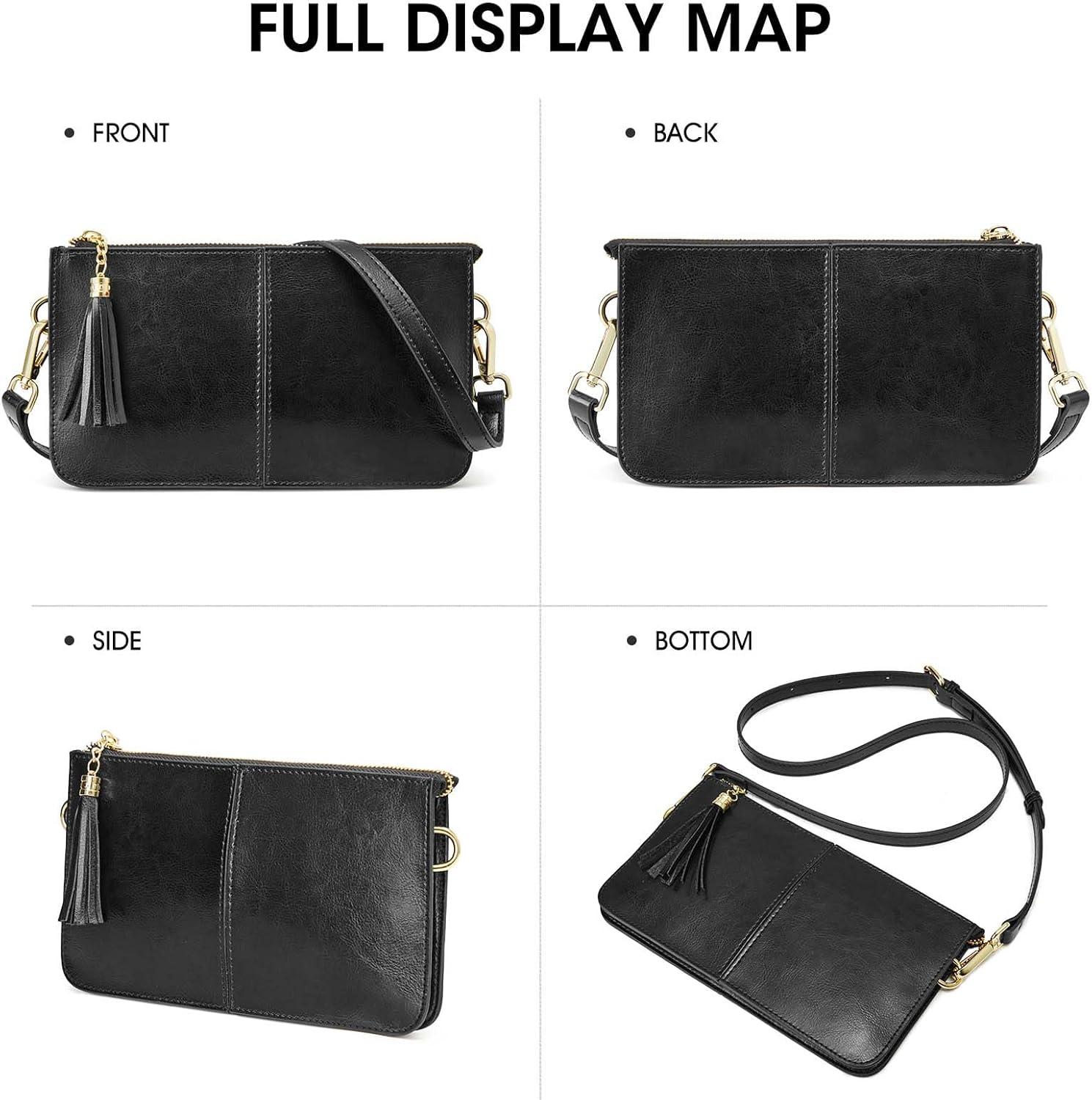 imageKattee Leather Crossbody Bags for Women Trendy Small Shoulder Purses and Handbags with Adjustable StrapBlack