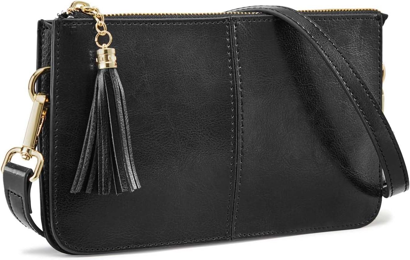 imageKattee Leather Crossbody Bags for Women Trendy Small Shoulder Purses and Handbags with Adjustable StrapBlack