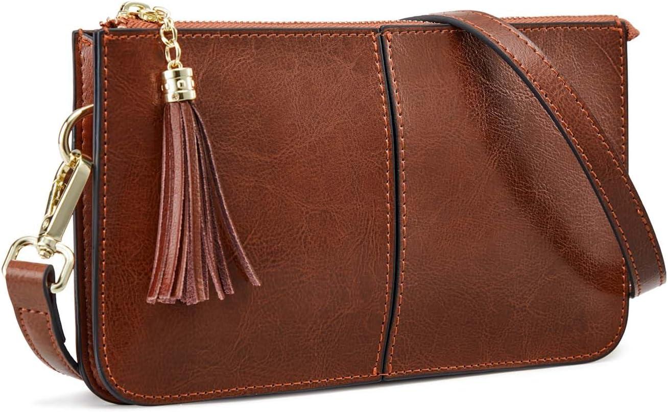 imageKattee Leather Crossbody Bags for Women Trendy Small Shoulder Purses and Handbags with Adjustable StrapDark Brown