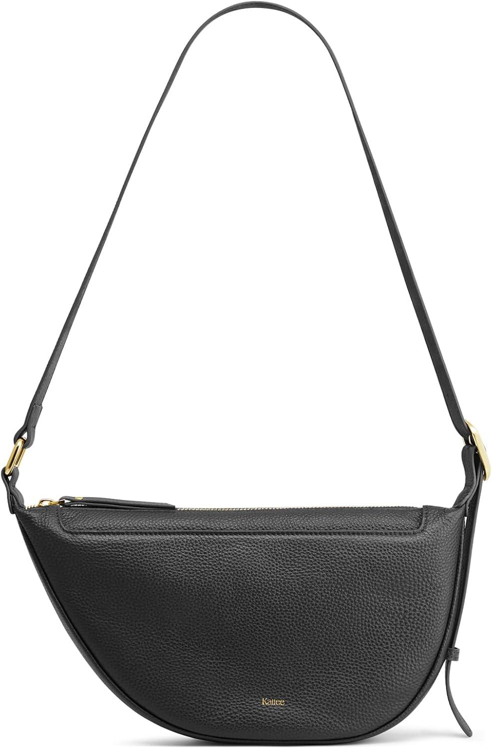 imageKattee Leather Crossbody Purses for Women Small Sling Bag Womens Shoulder Handbags with Adjustable StrapBlack