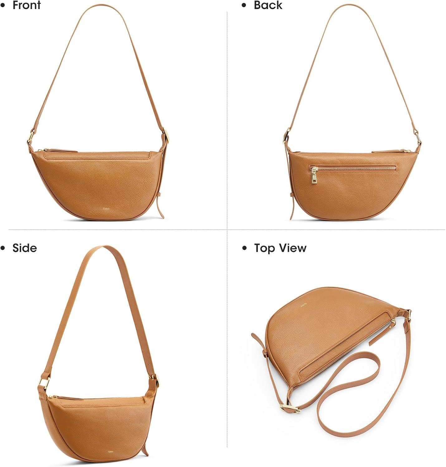 imageKattee Leather Crossbody Purses for Women Small Sling Bag Womens Shoulder Handbags with Adjustable StrapBrown