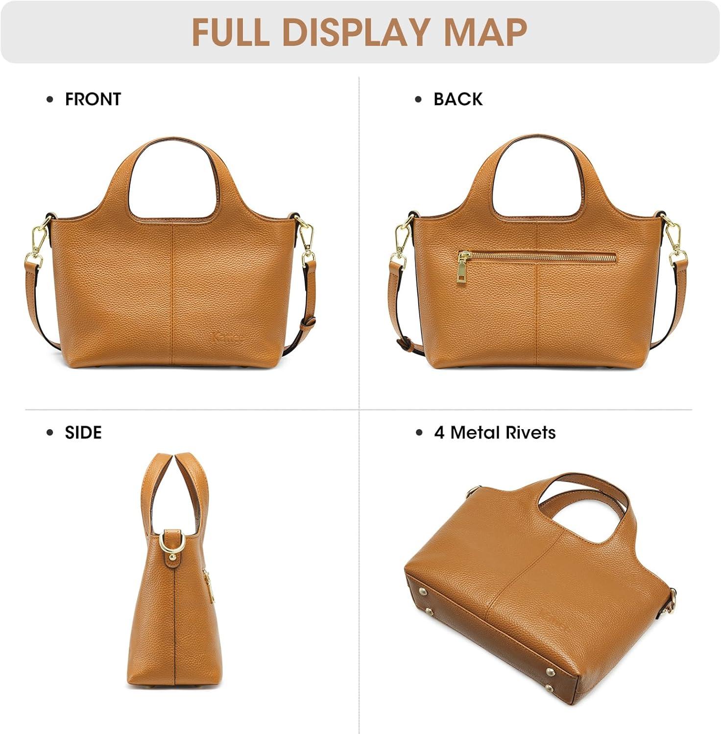 imageKattee Leather Handbags and Purses for Women Small Crossbody Bags for Women Cross Body Purses with Top HandleBrown