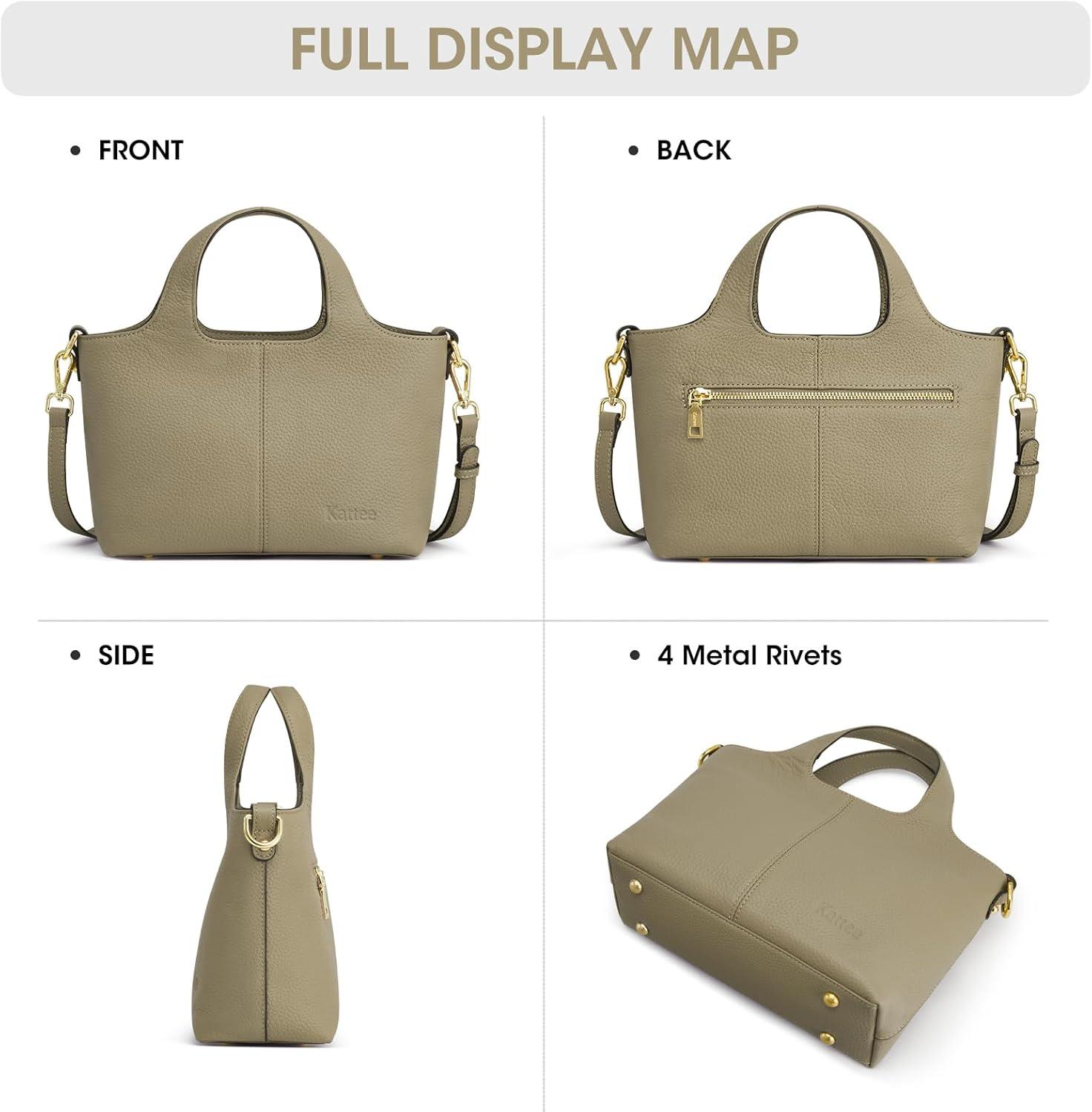 imageKattee Leather Handbags and Purses for Women Small Crossbody Bags for Women Cross Body Purses with Top HandleLight Green