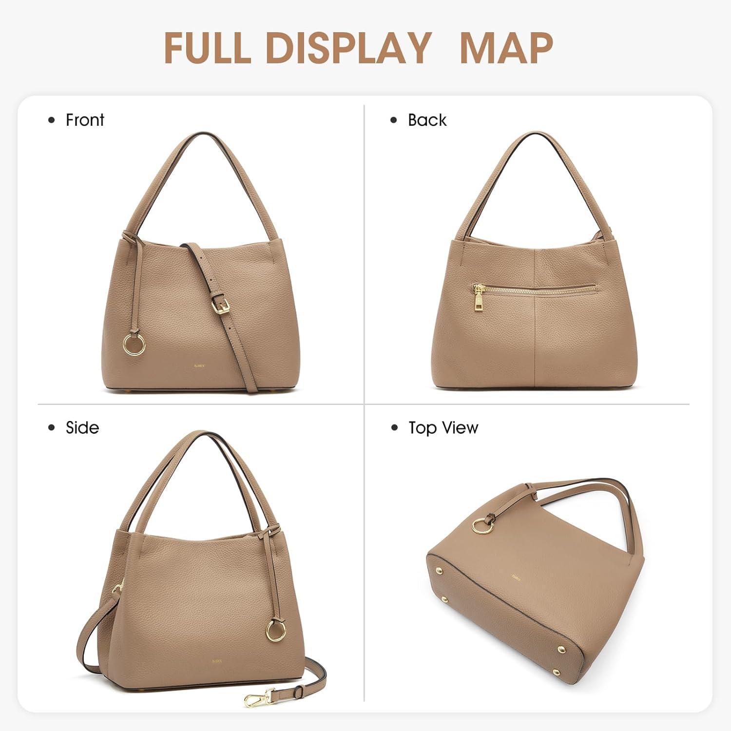 imageKattee Leather Purses for WomenSmall Crossbody Bags for Women TrendyTop Handle Handbags Satchel Bag with Adjustable StrapTan