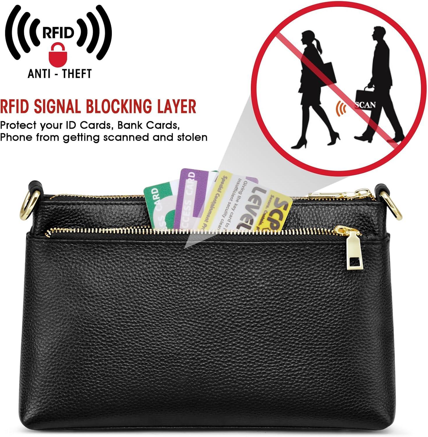 imageKattee Small Leather Purses and Handbags for Women Soft Crossbody Bags for Women Shoulder Cross Body BagBlack