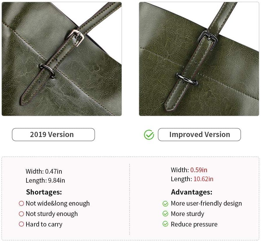 imageKattee Vintage Genuine Leather Tote Shoulder Bag for Women Satchel Handbag with Top HandlesGreen