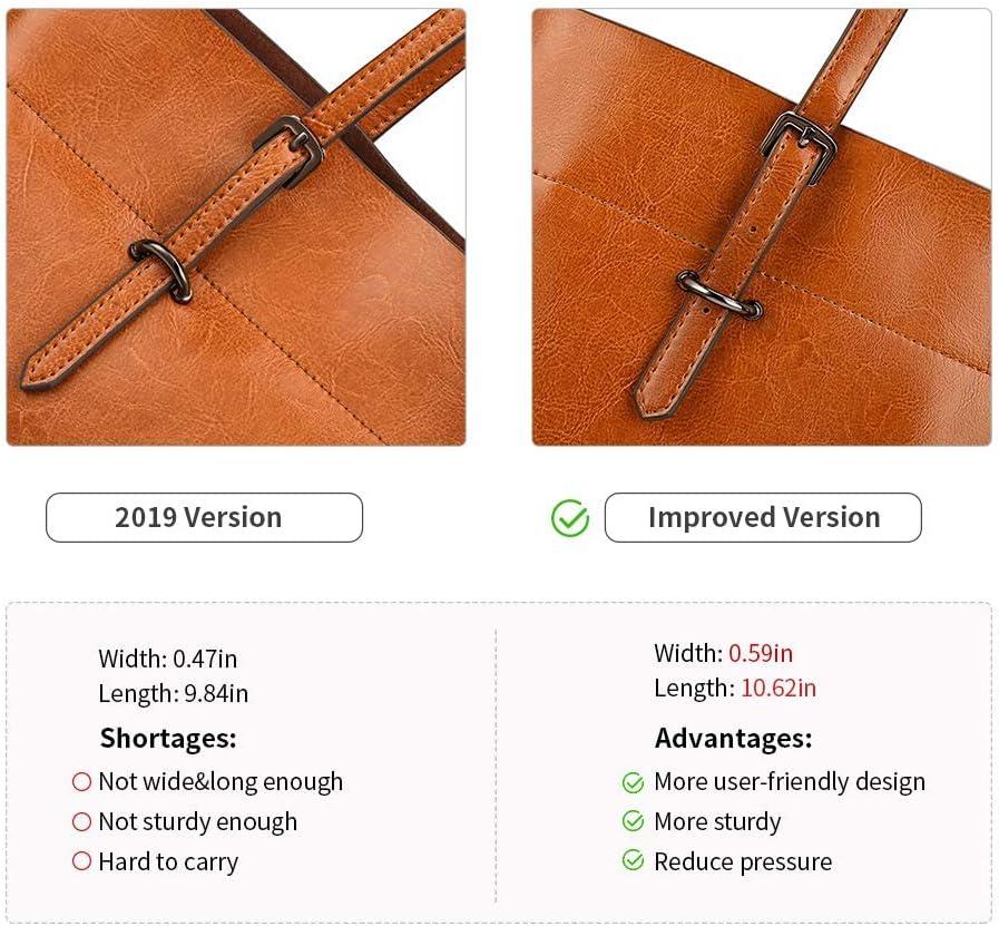 imageKattee Vintage Genuine Leather Tote Shoulder Bag for Women Satchel Handbag with Top HandlesOrange