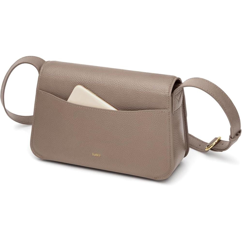 imageKattee Leather Crossbody Bags for Women Trendy Designer Ladies Shoulder PursesKhaki