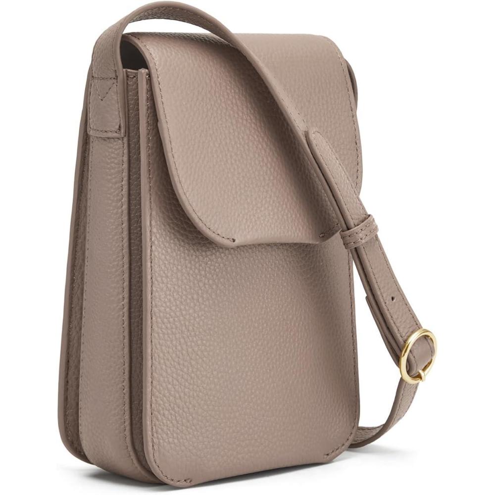 imageKattee Leather Crossbody Bags for Women Trendy Small Phone Purses Wallet Shoulder Handbags Travel with Card SlotsKhaki