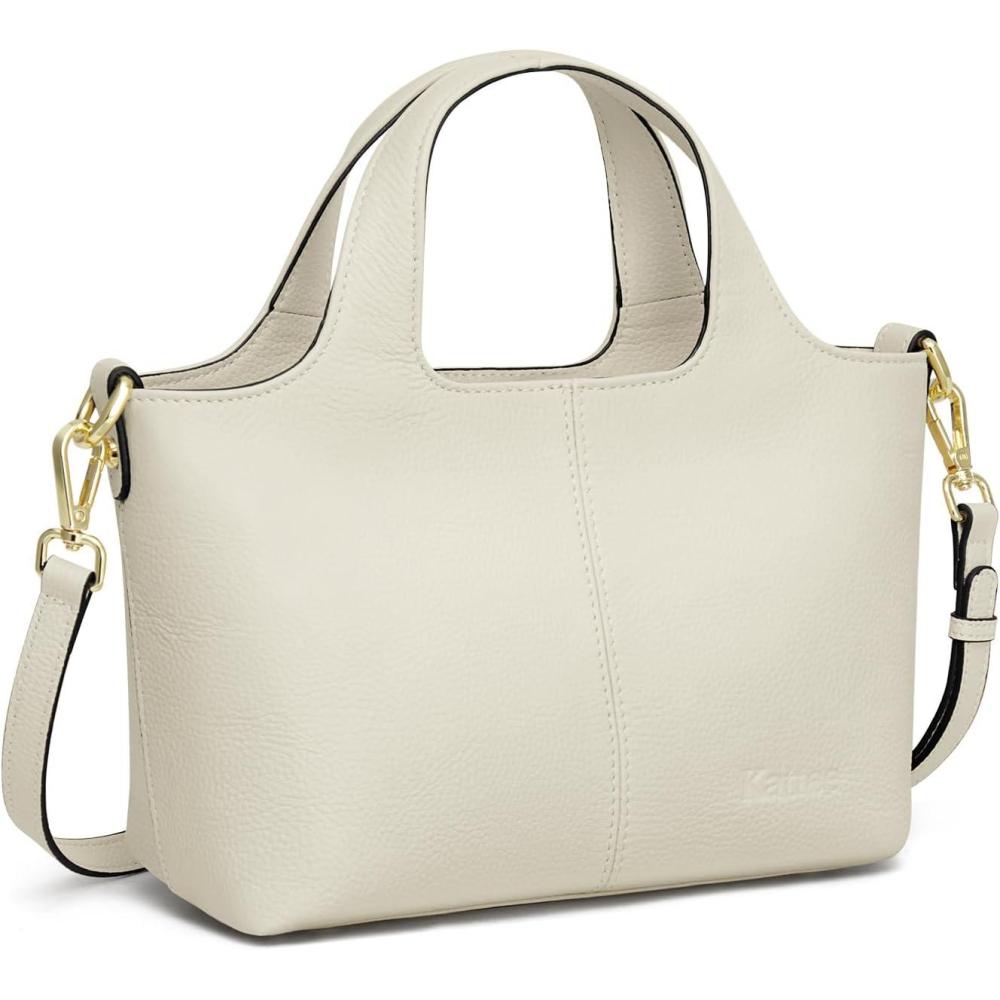 imageKattee Leather Handbags and Purses for Women Small Crossbody Bags for Women Cross Body Purses with Top HandleBeige