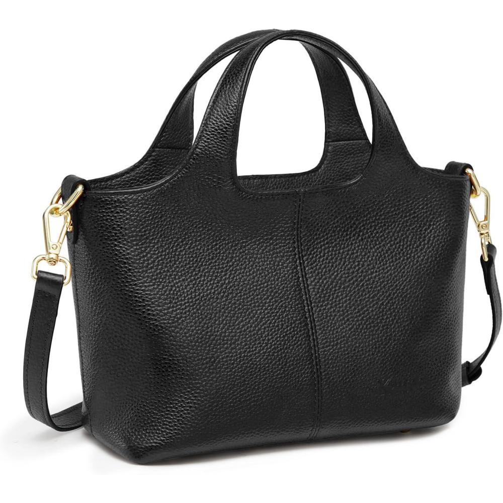 imageKattee Leather Handbags and Purses for Women Small Crossbody Bags for Women Cross Body Purses with Top HandleBlack