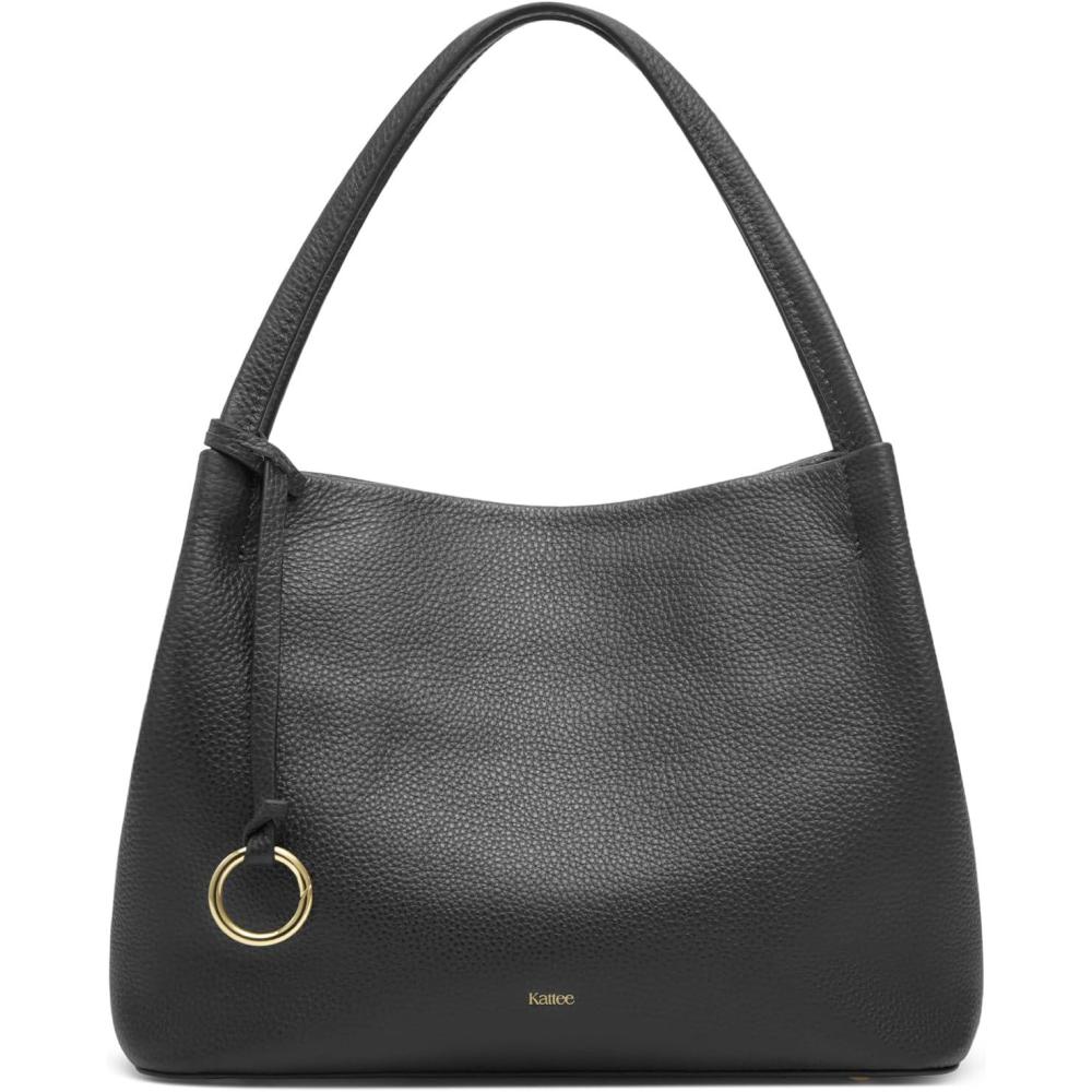 imageKattee Leather Purses for WomenSmall Crossbody Bags for Women TrendyTop Handle Handbags Satchel Bag with Adjustable StrapBlack