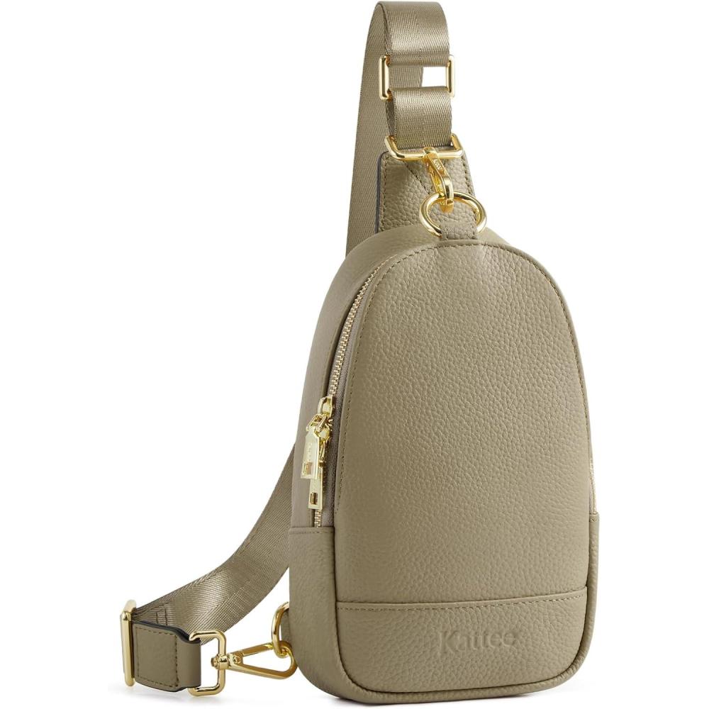 imageKattee Leather Sling Bag for Women Womens Leather Fanny Crossbody Purse for TravelSmall Sling Bag with RFID BlockingLight Green