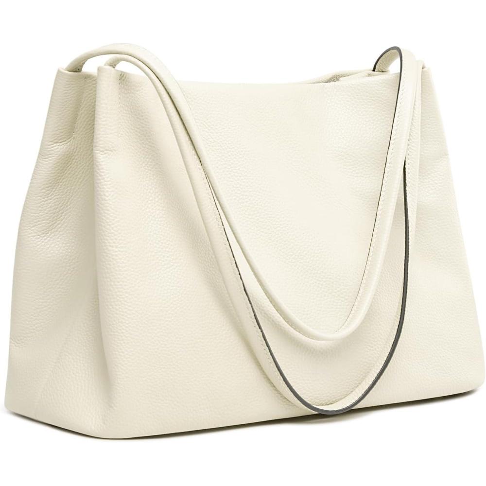 imageKattee Leather Tote Bags for Women Casual Shoulder Hobo Purses and Handbags Top Magnetic Snap ClosureBeige