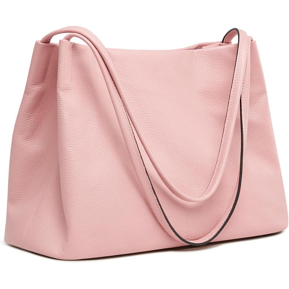 imageKattee Leather Tote Bags for Women Casual Shoulder Hobo Purses and Handbags Top Magnetic Snap ClosurePink
