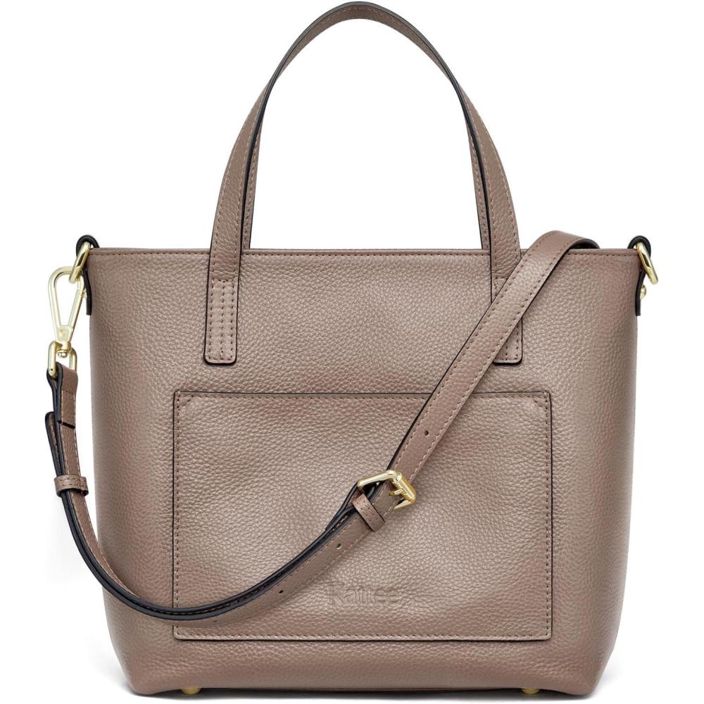 imageKattee Soft Leather Tote Bags for Women Shoulder Purses and Handbags Casual Work Top HandleKhaki