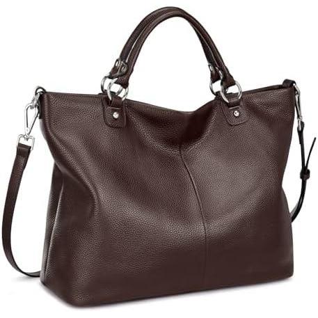 imageKattee Womens Soft Leather Tote Bag Top Satchel Purses and HandbagsCoffee