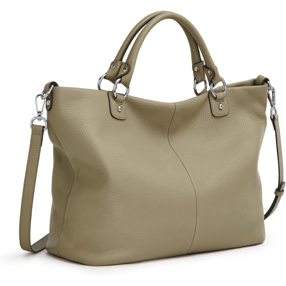 imageKattee Womens Soft Leather Tote Bag Top Satchel Purses and HandbagsLight Green