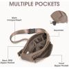 Kattee Fanny Packs for Women, Leather Crossbody Bags for Women Trendy, Small Belt Bag,Fashion Waist Packs with RFID Blocking, Black(Khaki)