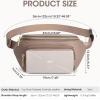 Kattee Fanny Packs for Women, Leather Crossbody Bags for Women Trendy, Small Belt Bag,Fashion Waist Packs with RFID Blocking, Black(Khaki)