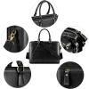 Kattee Genuine Leather Briefcase for Women, Large Capacity Laptop Bag with Luggage Tag(Black)