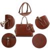 Kattee Genuine Leather Briefcase for Women, Large Capacity Laptop Bag with Luggage Tag(Coffee)