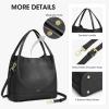 Kattee Genuine Leather Handbags for Women 2025 Trendy, Soft Leather Bucket Bags Shoulder Tote Crossbody Purses with 2 Straps(Black)