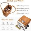 Kattee Genuine Leather Handbags for Women 2025 Trendy, Soft Leather Bucket Bags Shoulder Tote Crossbody Purses with 2 Straps(Brown)