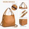 Kattee Genuine Leather Handbags for Women 2025 Trendy, Soft Leather Bucket Bags Shoulder Tote Crossbody Purses with 2 Straps(Brown)