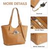 Kattee Genuine Leather Purses and Handbags for Women Trendy, Top Grain Leather Hobo Tote Shoulder Bag with Adjustable Strap(Brown)