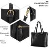 Kattee Genuine Leather Women Tote Bag Soft Handbags Vintage Shoulder Purses Fashion Top Handle Bag Large Capacity(Black)