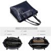 Kattee Genuine Leather Women Tote Bag Soft Handbags Vintage Shoulder Purses Fashion Top Handle Bag Large Capacity(Blue)