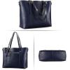 Kattee Genuine Leather Women Tote Bag Soft Handbags Vintage Shoulder Purses Fashion Top Handle Bag Large Capacity(Blue)