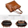 Kattee Genuine Leather Women Tote Bag Soft Handbags Vintage Shoulder Purses Fashion Top Handle Bag Large Capacity(Brown)
