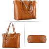 Kattee Genuine Leather Women Tote Bag Soft Handbags Vintage Shoulder Purses Fashion Top Handle Bag Large Capacity(Brown)