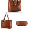 Kattee Genuine Leather Women Tote Bag Soft Handbags Vintage Shoulder Purses Fashion Top Handle Bag Large Capacity(Deep Brown)