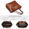 Kattee Genuine Leather Women Tote Bag Soft Handbags Vintage Shoulder Purses Fashion Top Handle Bag Large Capacity(Deep Brown)