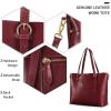 Kattee Genuine Leather Women Tote Bag Soft Handbags Vintage Shoulder Purses Fashion Top Handle Bag Large Capacity(Red)