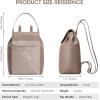 Kattee Leather Backpack Purse for Women Travel Fashion Designer Ladies Laptop Backpack, Khaki(Khaki)