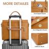 Kattee Leather Briefcase for Women, 15 Inches Laptop Bag, Work Tote with Luggage/Shoulder Strap(Brown)