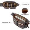 Kattee Leather Canvas Camera Bag Vintage DSLR SLR Messenger Shoulder Bag(Dark Gray)