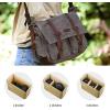 Kattee Leather Canvas Camera Bag Vintage DSLR SLR Messenger Shoulder Bag(Dark Gray)