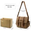 Kattee Leather Canvas Camera Bag Vintage DSLR SLR Messenger Shoulder Bag(Khaki)