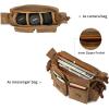 Kattee Leather Canvas Camera Bag Vintage DSLR SLR Messenger Shoulder Bag(Khaki)