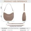 Kattee Leather Crossbody Bags for Women, Small Purses and Handbags, Soft Hobo Shoulder Satchel with Zipper Closure(Khaki)