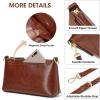 Kattee Leather Crossbody Bags for Women Trendy, Small Shoulder Purses and Handbags, Clutch Wristlet Wallet with 2 Straps(Dark Brown)