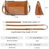 Kattee Leather Crossbody Bags for Women Trendy, Small Shoulder Purses and Handbags, Clutch Wristlet Wallet with 2 Straps(Light Brown)