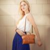Kattee Leather Crossbody Purses for Women,Designer Women’s Top-Handle Handbags,Flap Shoulder Bag with Adjustable Strap(Light Brown)